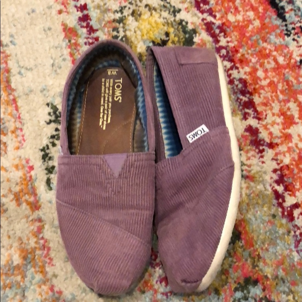 TOMS purple corduroy size 8